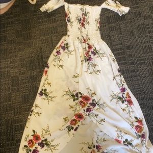 Floral strapless dress